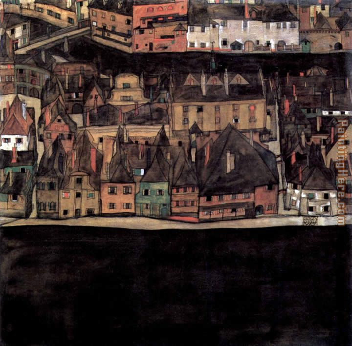 The Town Cesk Krumlov painting - Egon Schiele The Town Cesk Krumlov art painting